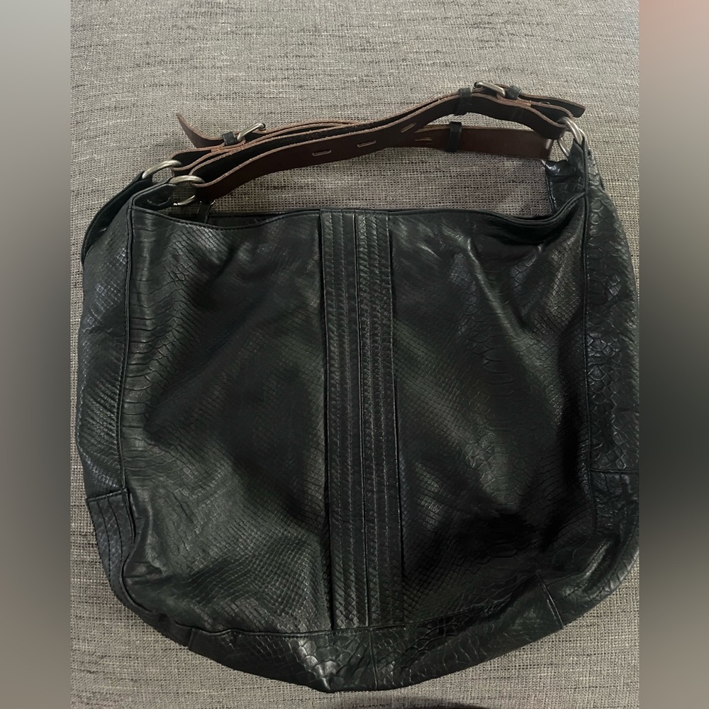 Revel New York Black leather Double Strap Large Hobo Purse